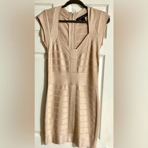 French Connection Gold bandage dress, Size 8